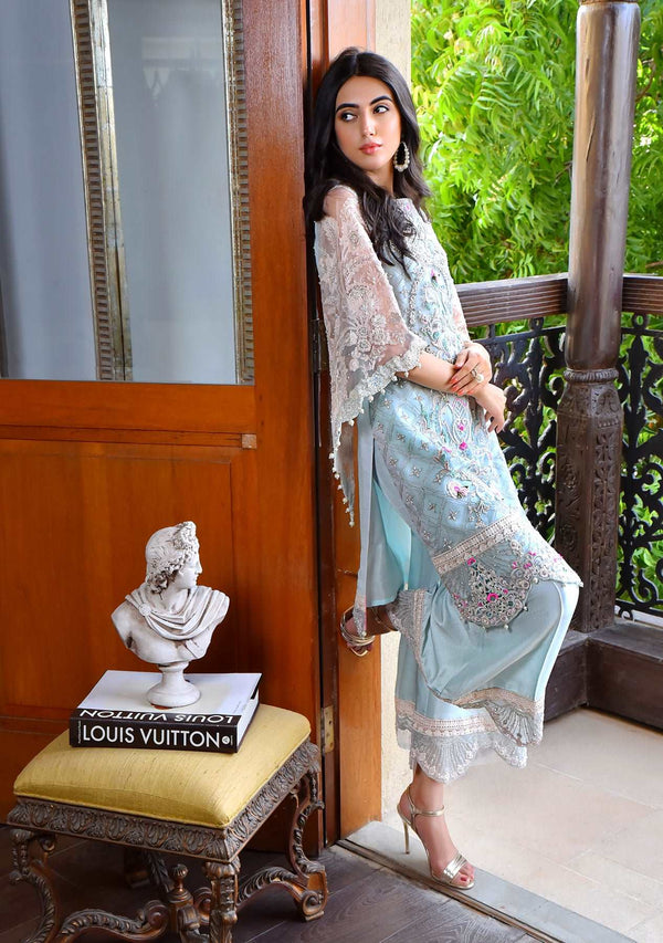 Layla Chatoor | Luxury Pret | Powder Blue - by Libasekhas UK - Registered Vendor of : Layla Chatoor - 100% Original Designer Dress