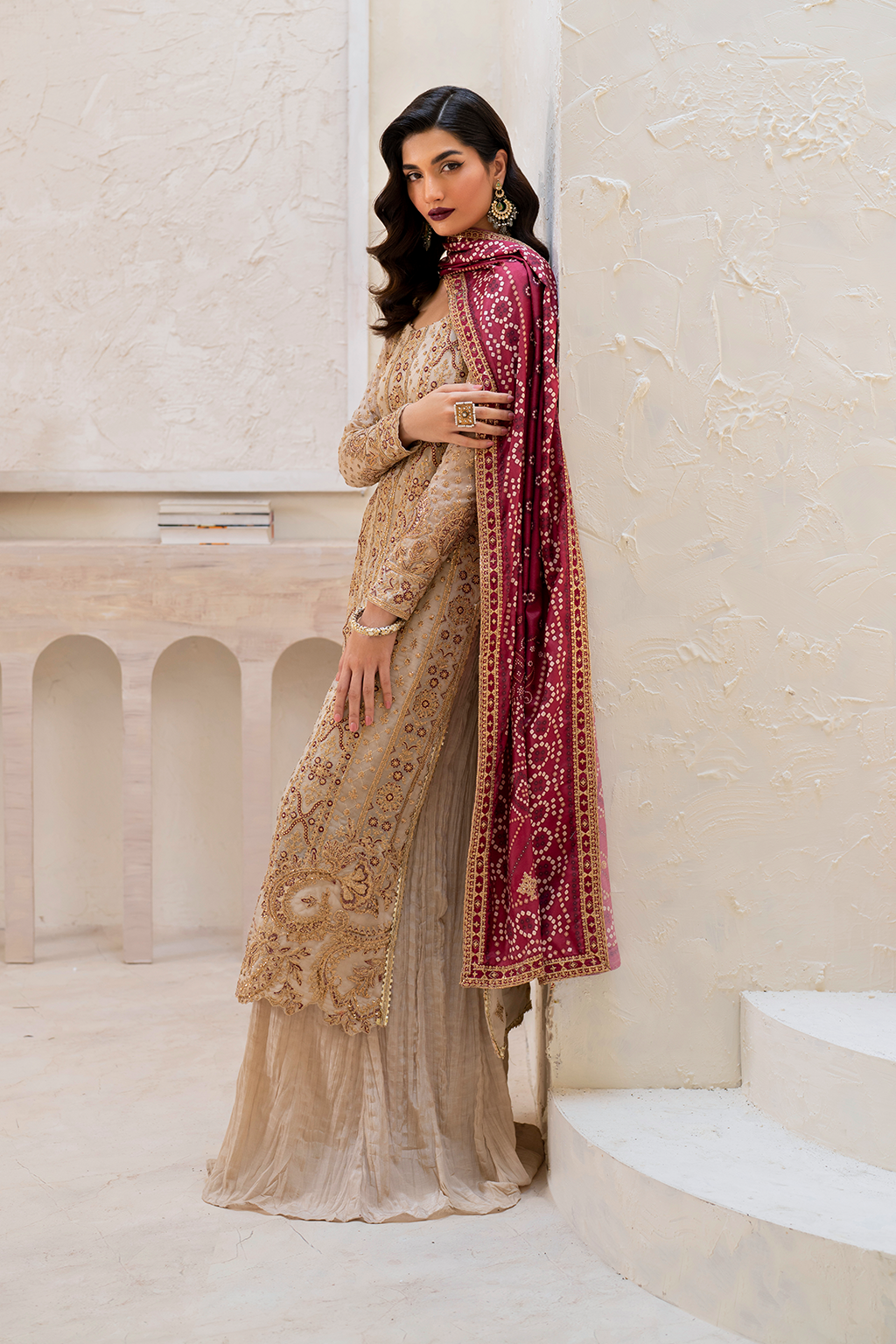 Iznik | Chinnon Chiffon | CC-44 Embroidered Chiffon - by - Libasekhas UK - Registered Vendor of : Iznik - 100% Original Designer Dresss