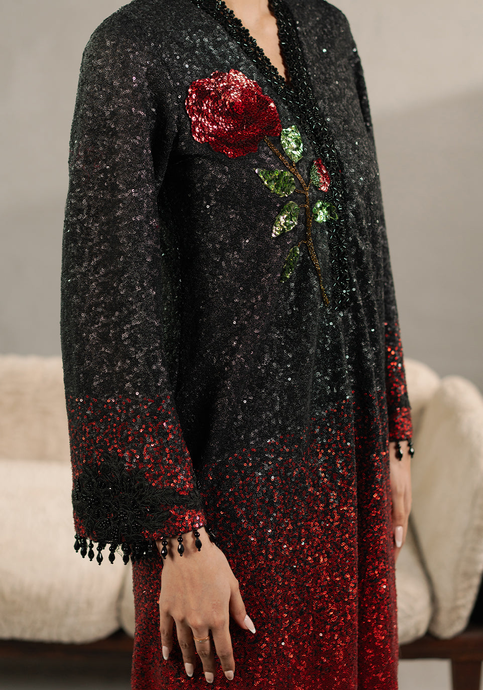 Zarqash | Silk Edit | ZQS 019 AMBER - by - Libasekhas UK - Registered Vendor of : Zarqash - 100% Original Designer Dresss