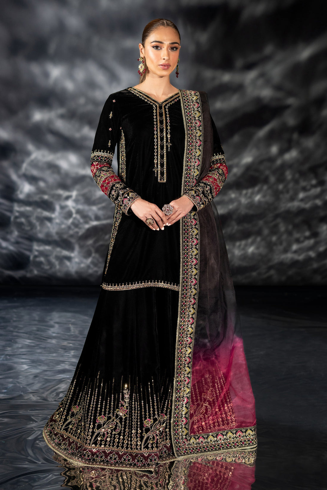 Naqshi | Makhmal 24 | ADHAN - by - Libasekhas UK - Registered Vendor of : Naqshi - 100% Original Designer Dresss