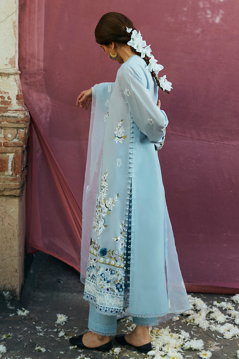 Cross Stitch | Premium Lawn 24 | CERULEAN ORNATE - by - Libasekhas UK - Registered Vendor of : Cross Stitch - 100% Original Designer Dresss