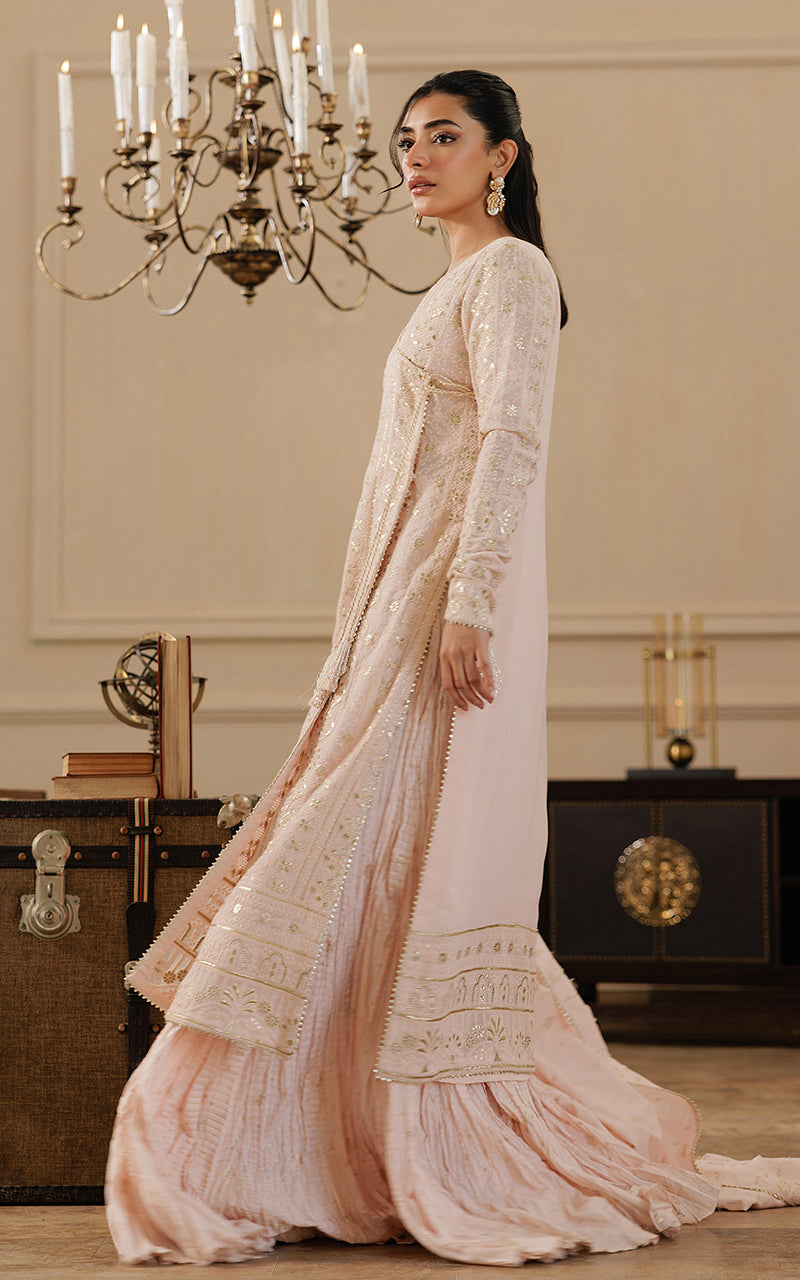 Threads and Motifs | Formal Dresses 25 | Embroidered Angrakha With Gharara And Dupatta - by Libasekhas UK - Registered Vendor of : Threads and Motifs - 100% Original Designer Dress