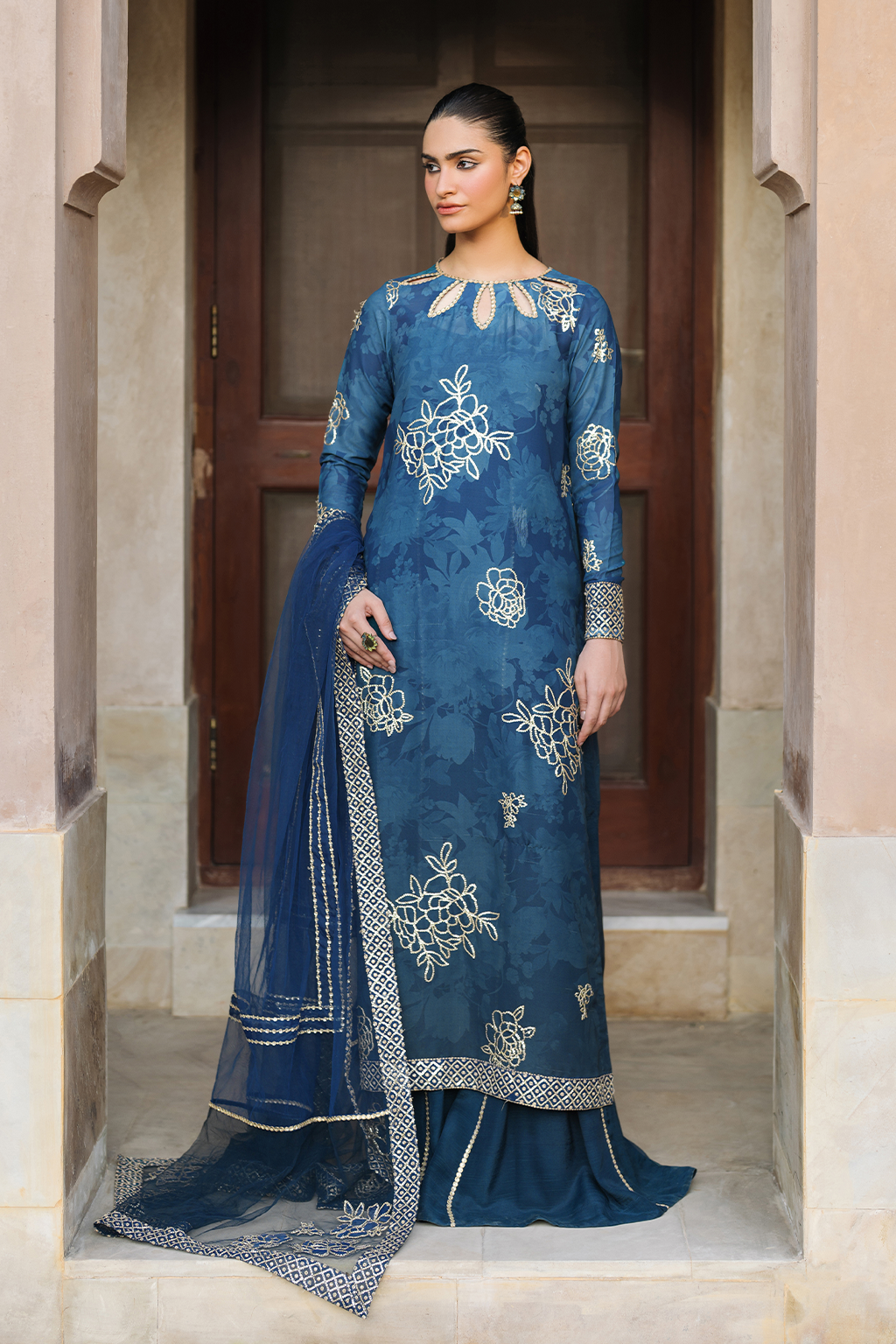 Iznik | Bandhani Formals | UE-331 - by - Libasekhas UK - Registered Vendor of : Iznik - 100% Original Designer Dresss