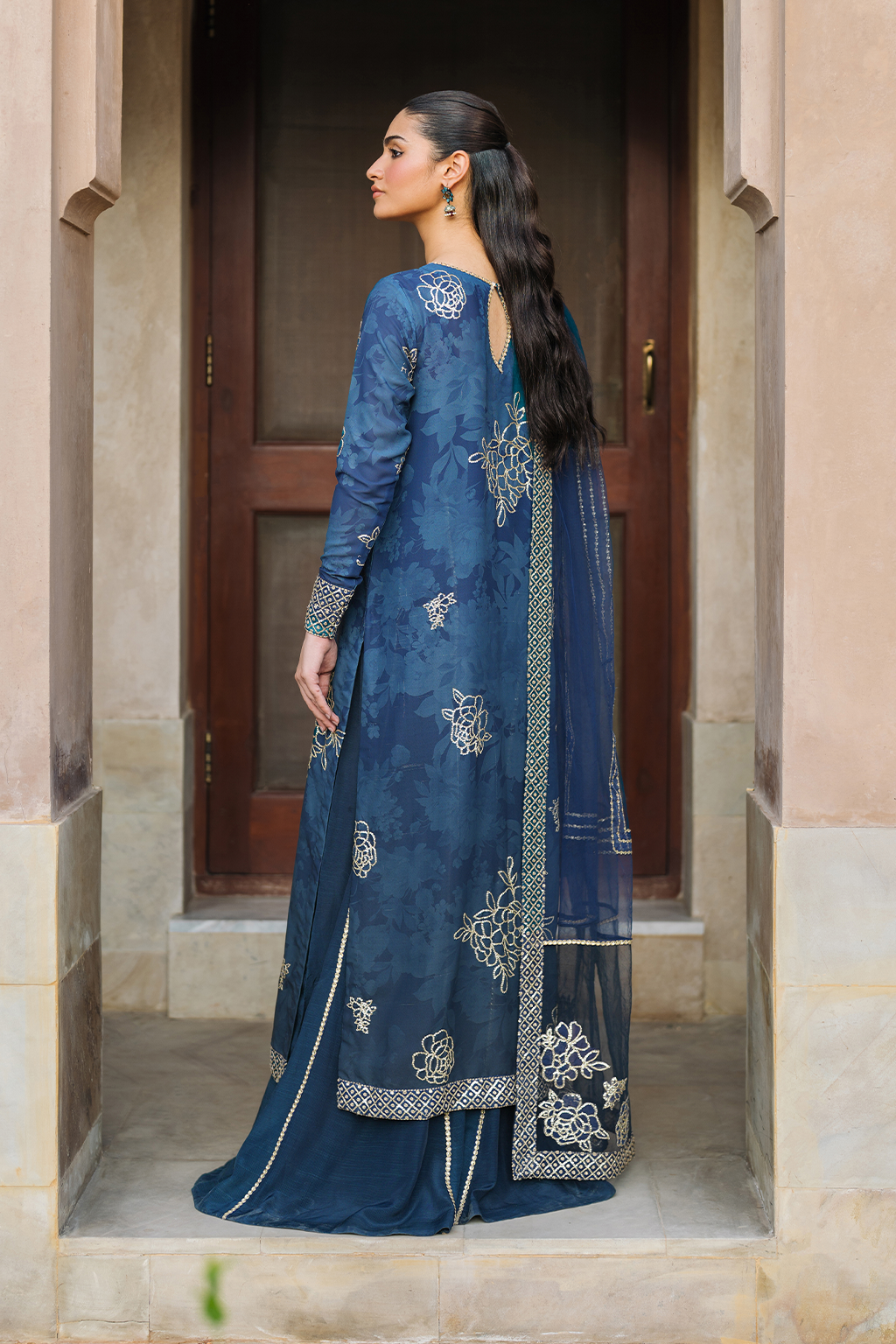 Iznik | Bandhani Formals | UE-331 - by - Libasekhas UK - Registered Vendor of : Iznik - 100% Original Designer Dresss