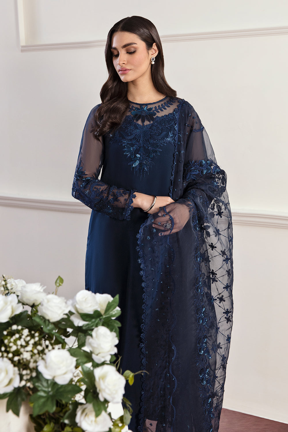 Baroque | Formals Collection | EMBROIDERED CHIFFON UF-292 - by Libasekhas UK - Registered Vendor of : Baroque - 100% Original Designer Dress