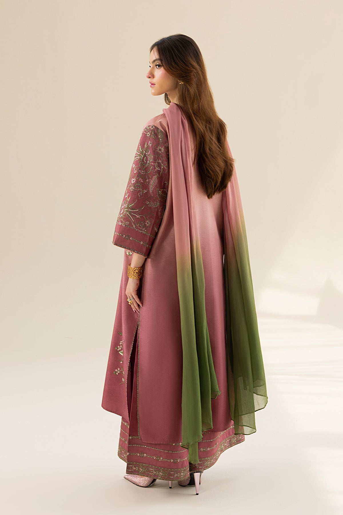 Erum Khan | Lillia Summer Edit | Vintage Rose - by - Libasekhas UK - Registered Vendor of : Erum Khan - 100% Original Designer Dresss