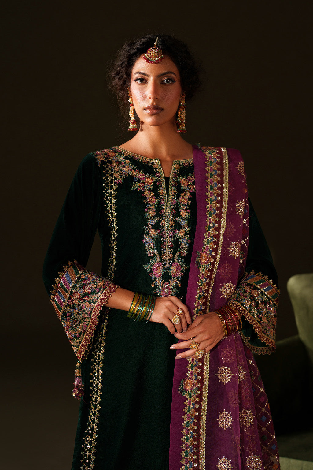 Iznik | Velvet 25 | IV-74 Embroidered Velvet - by Libasekhas UK - Registered Vendor of : Iznik - 100% Original Designer Dress