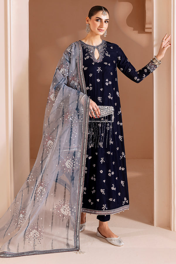 Jazmin | Chandni Velvet Formals 25 | Embroidered Velvet Formal CVF D-03 - by Libasekhas UK - Registered Vendor of : Jazmin - 100% Original Designer Dress