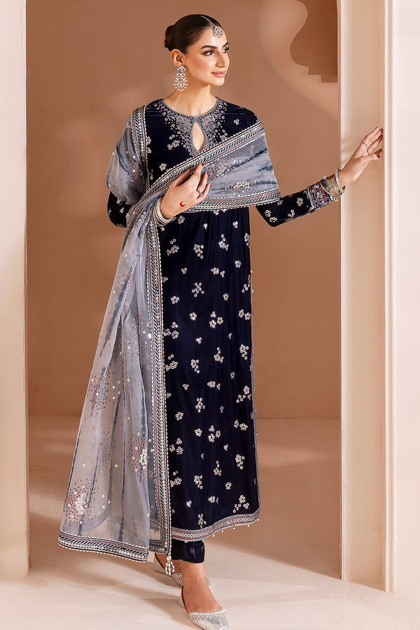 Jazmin | Chandni Velvet Formals 25 | Embroidered Velvet Formal CVF D-03 - by Libasekhas UK - Registered Vendor of : Jazmin - 100% Original Designer Dress