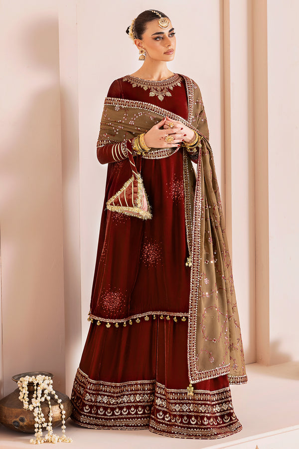Jazmin | Chandni Velvet Formals 25 | Embroidered Velvet Formal CVF D-07 - by Libasekhas UK - Registered Vendor of : Jazmin - 100% Original Designer Dress