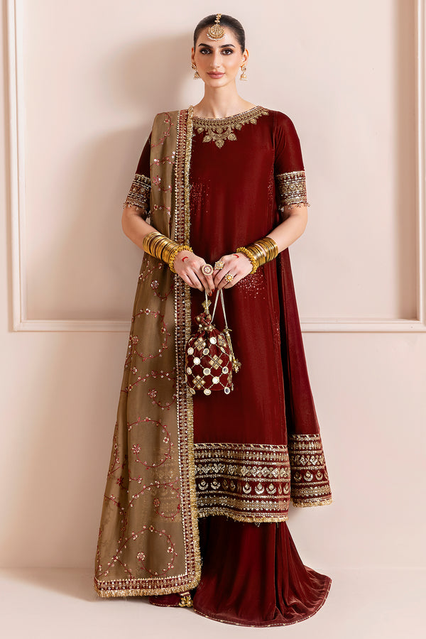 Jazmin | Chandni Velvet Formals 25 | Embroidered Velvet Formal CVF D-13 - by Libasekhas UK - Registered Vendor of : Jazmin - 100% Original Designer Dress