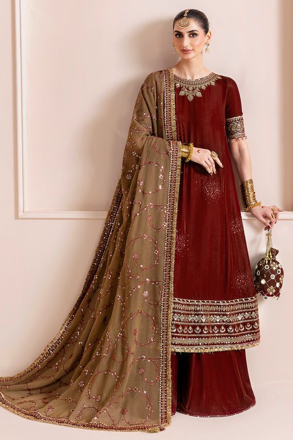 Jazmin | Chandni Velvet Formals 25 | Embroidered Velvet Formal CVF D-13 - by Libasekhas UK - Registered Vendor of : Jazmin - 100% Original Designer Dress