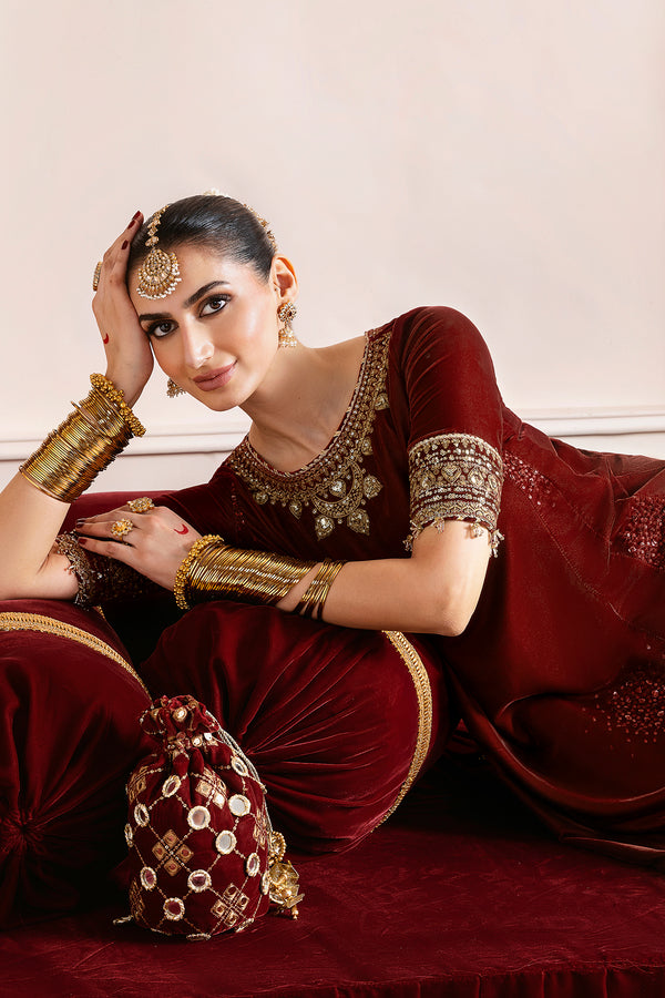 Jazmin | Chandni Velvet Formals 25 | Embroidered Velvet Formal CVF D-13 - by Libasekhas UK - Registered Vendor of : Jazmin - 100% Original Designer Dress