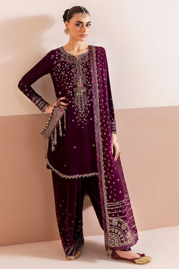 Jazmin | Chandni Velvet Formals 25 | Embroidered Velvet Formal CVF D-05 - by Libasekhas UK - Registered Vendor of : Jazmin - 100% Original Designer Dress