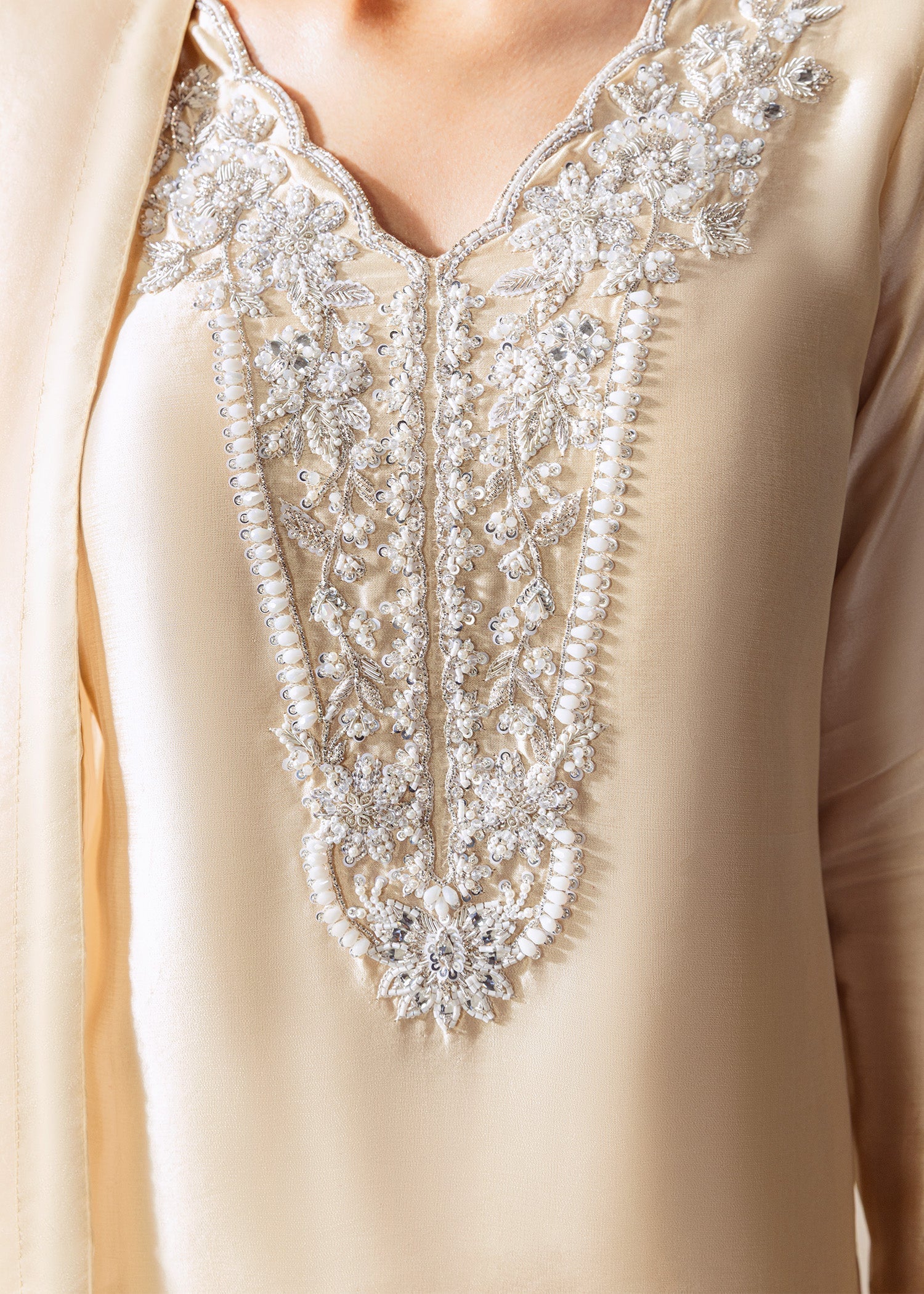 Mahum Asad | The Sirens | Champagne - by Libasekhas UK - Registered Vendor of : Mahum Asad - 100% Original Designer Dress