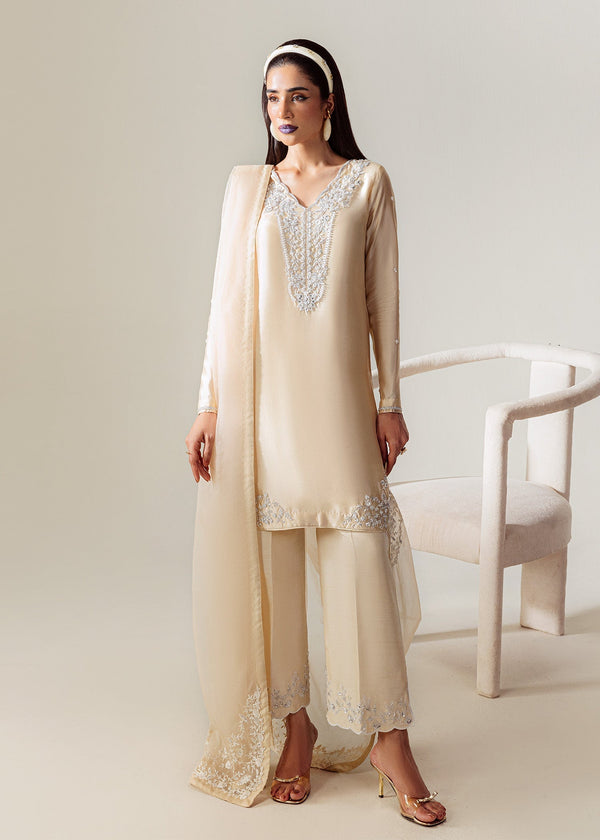 Mahum Asad | The Sirens | Champagne - by Libasekhas UK - Registered Vendor of : Mahum Asad - 100% Original Designer Dress