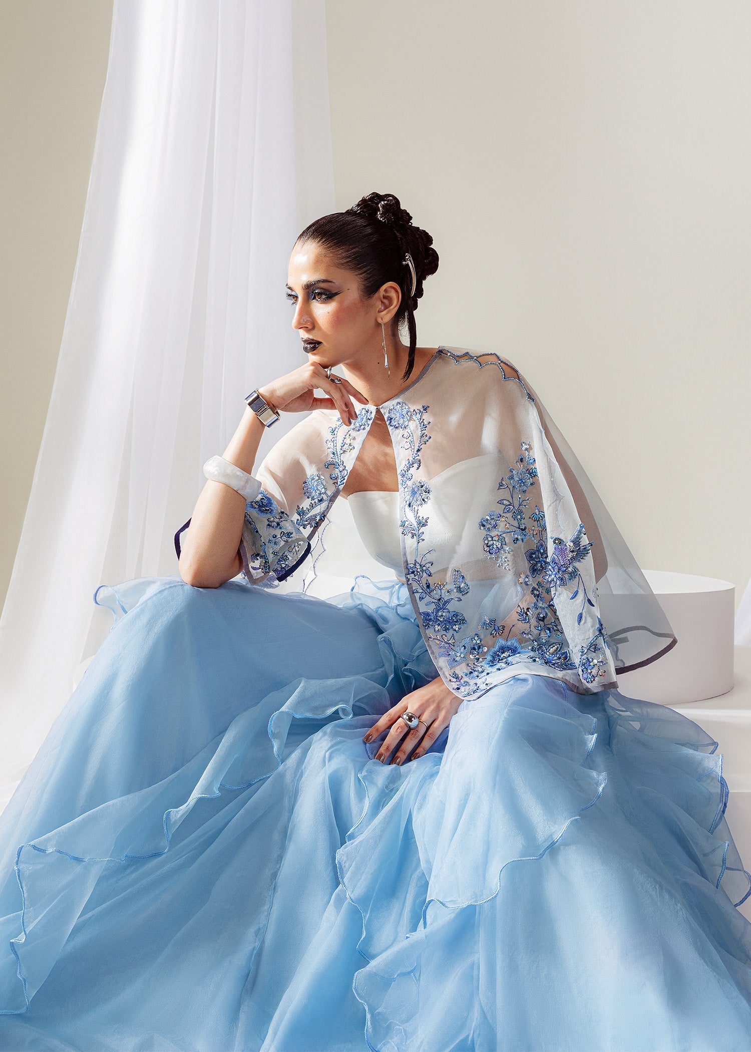 Mahum Asad | The Sirens | Sky Whispers - by Libasekhas UK - Registered Vendor of : Mahum Asad - 100% Original Designer Dress