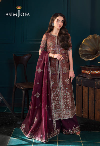 Asim Jofa | Lumiere Formals | AJLFC-08 EMBROIDERED JAVERIA NET - by Libasekhas UK - Registered Vendor of : Asim Jofa - 100% Original Designer Dress