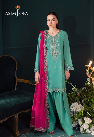 Asim Jofa | Lumiere Formals | AJLFC-04 EMBROIDERED RAW SILK - by Libasekhas UK - Registered Vendor of : Asim Jofa - 100% Original Designer Dress