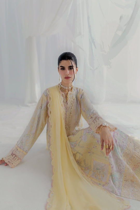 Qalamkar | Luxe Silk 25 | LK-03 LENI - by Libasekhas UK - Registered Vendor of : Qalamkar - 100% Original Designer Dress