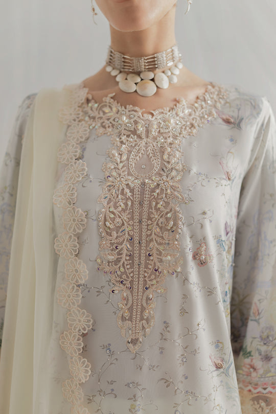 Qalamkar | Luxe Silk 25 | LK-02 ROISIN - by Libasekhas UK - Registered Vendor of : Qalamkar - 100% Original Designer Dress
