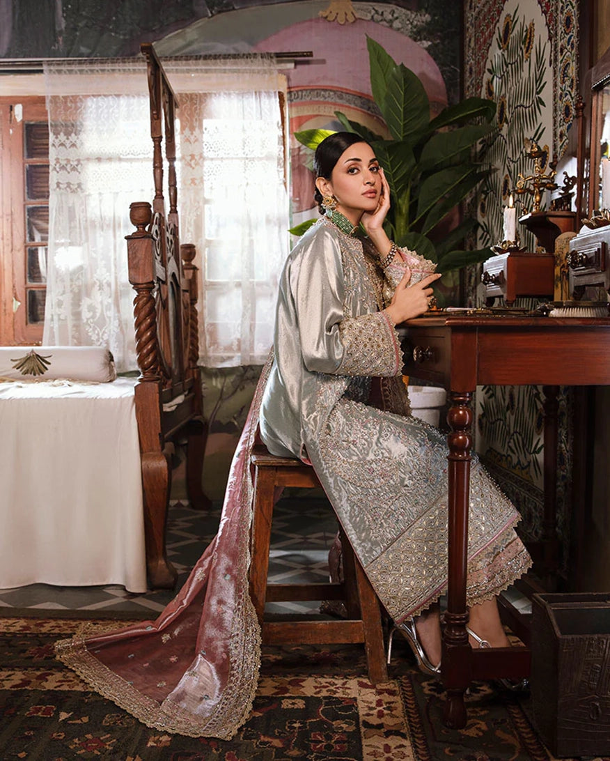 Mushq | Sunehri Lama Silk | Amaya - by Libasekhas UK - Registered Vendor of : Mushq - 100% Original Designer Dress