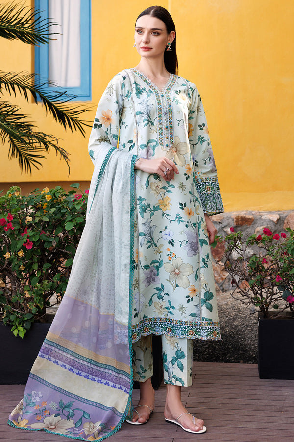 Farasha | Printed Essentials | Aqua Sparkle - by - Libasekhas UK - Registered Vendor of : Farasha - 100% Original Designer Dresss
