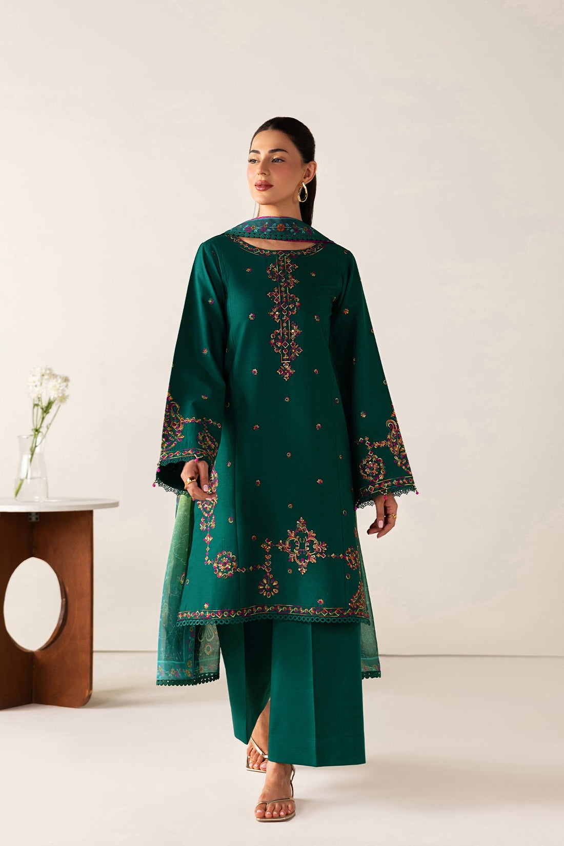Farasha | Summer Melody 26 | Green Majesty - by Libasekhas UK - Registered Vendor of : Farasha - 100% Original Designer Dress