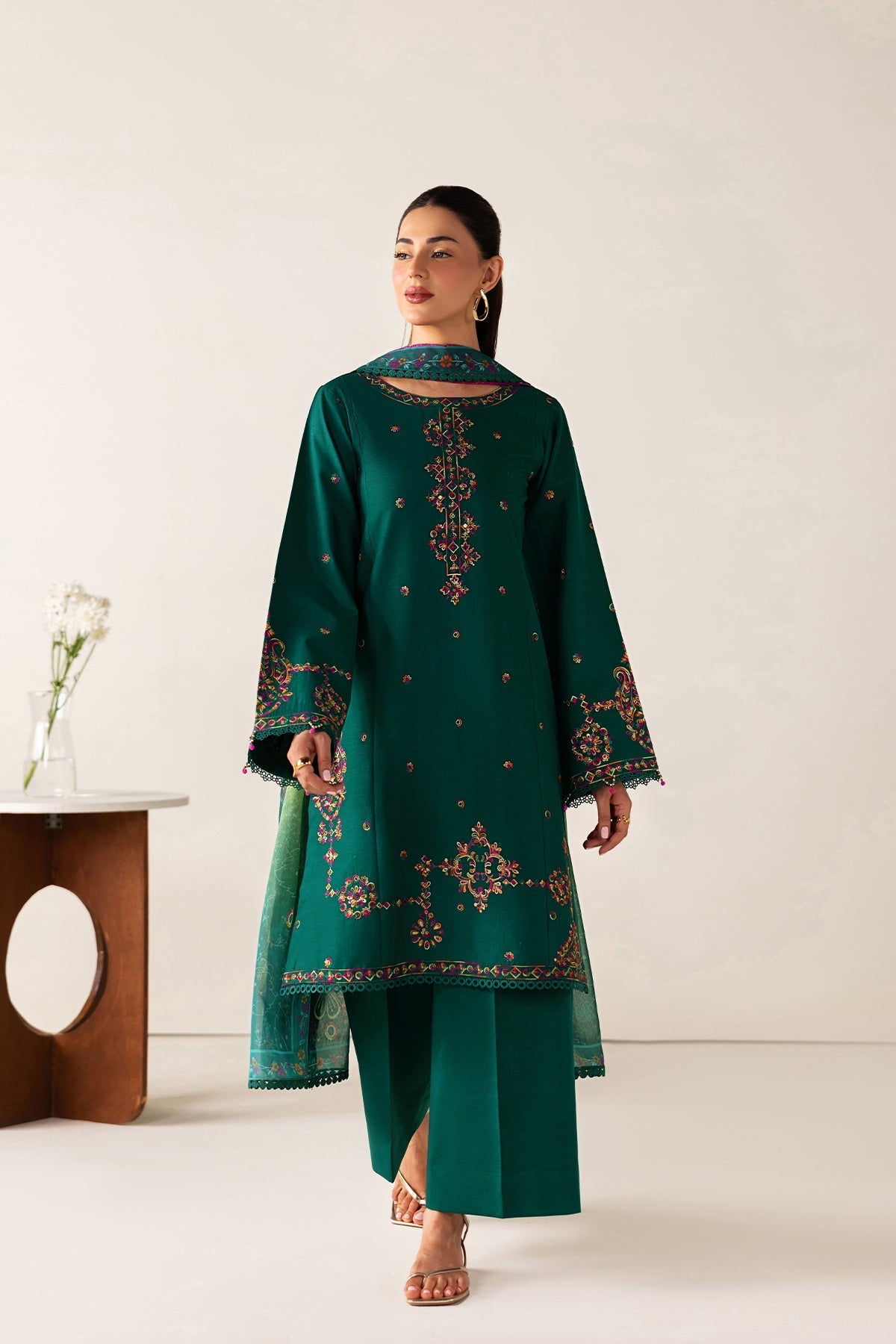 Farasha | Summer Melody 26 | Green Majesty - by Libasekhas UK - Registered Vendor of : Farasha - 100% Original Designer Dress
