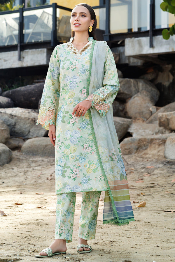 Farasha | Printed Essentials | Mint Bloom - by - Libasekhas UK - Registered Vendor of : Farasha - 100% Original Designer Dresss