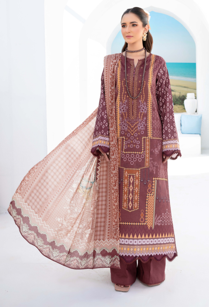Humdum | Saira Bano Lawn 24 | D07 - by - Libasekhas UK - Registered Vendor of : HumDum - 100% Original Designer Dresss