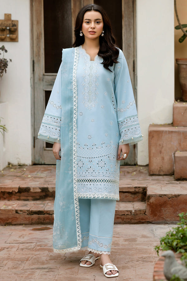 Farasha | Summer Weaves Embroidered Lawn | Sky Haze - by - Libasekhas UK - Registered Vendor of : Farasha - 100% Original Designer Dresss