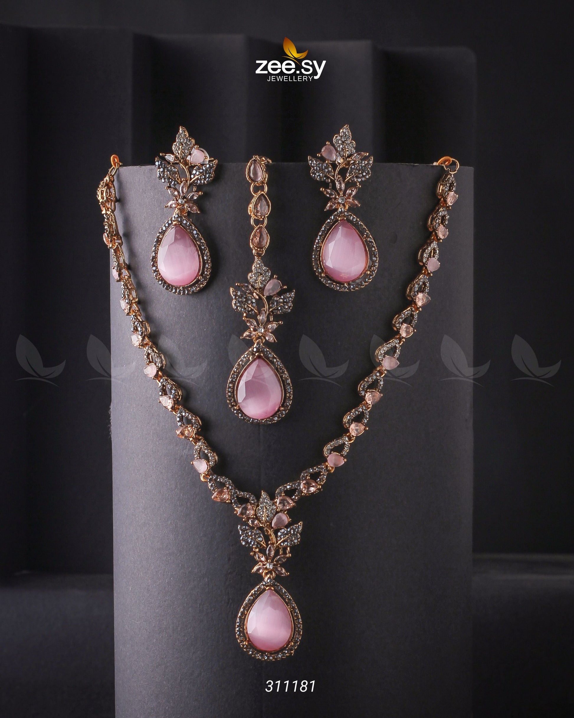 Opal Necklace Set - by - Libasekhas UK - Registered Vendor of : Zeesy - 100% Original Designer Dresss
