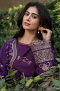 Farasha | Summer Weaves Embroidered Lawn | Raven Plum - by - Libasekhas UK - Registered Vendor of : Farasha - 100% Original Designer Dresss