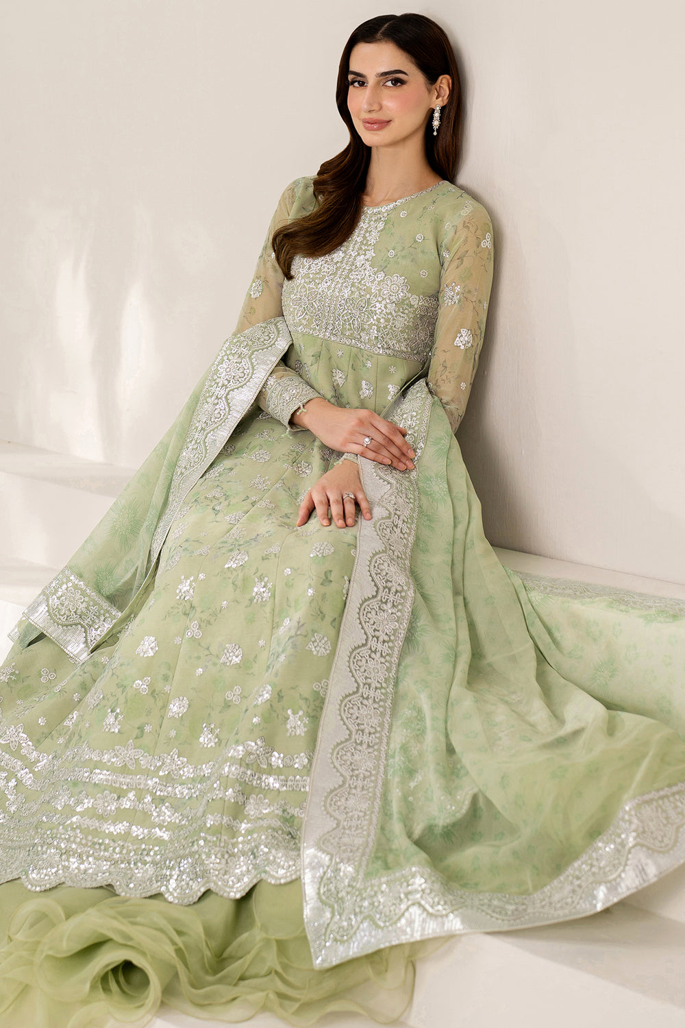 Farasha | Fiorella Formals | Sage Sparkle - by Libasekhas UK - Registered Vendor of : Farasha - 100% Original Designer Dress