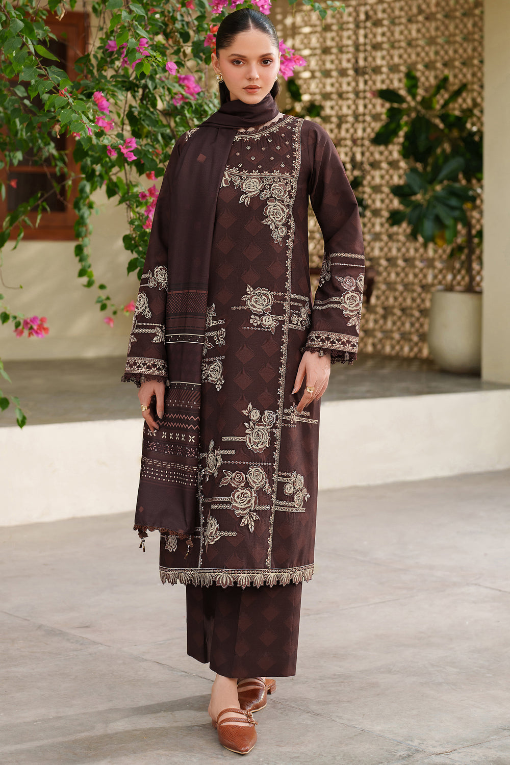 Farasha | Meline Premium Viscose 25 | Autumn Rose - by Libasekhas UK - Registered Vendor of : Farasha - 100% Original Designer Dress