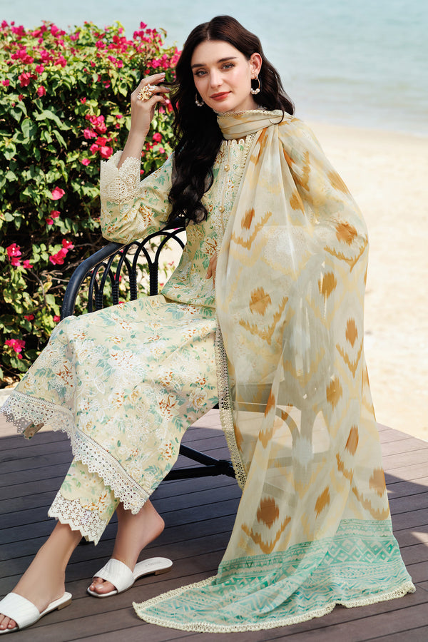 Farasha | Printed Essentials | Lush Cream - by - Libasekhas UK - Registered Vendor of : Farasha - 100% Original Designer Dresss