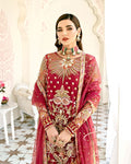 Gulaal | Wedding Formals | Rouge Embroidered Net 3-Piece Suit WS-06 - by - Libasekhas UK - Registered Vendor of : Gulaal - 100% Original Designer Dresss