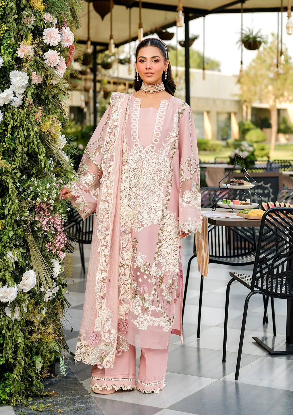 Elaf Premium | Luxury Lawn 25 | ELH-3B OH MY ROSE - by - Libasekhas UK - Registered Vendor of : Elaf Premium - 100% Original Designer Dresss