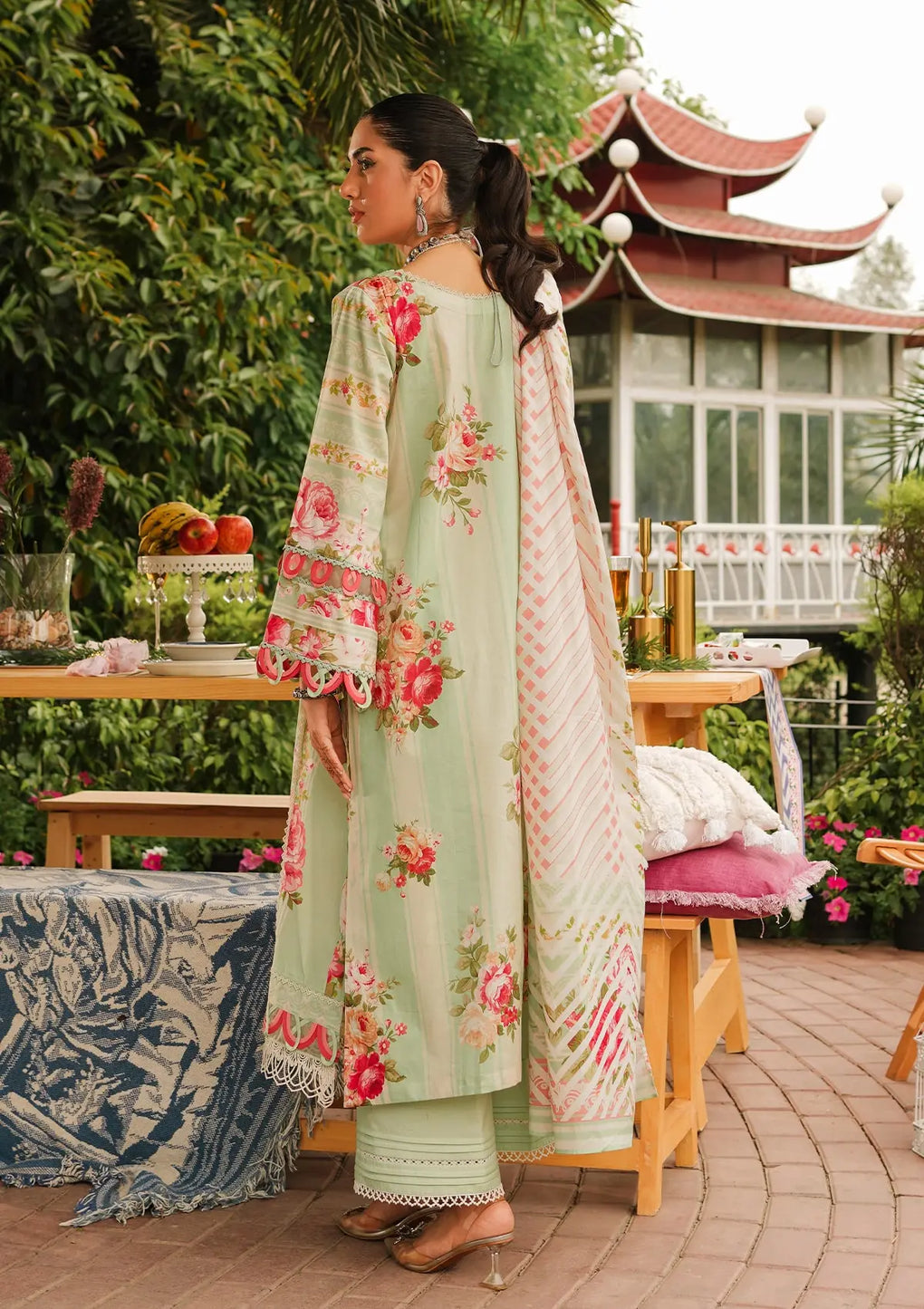 Elaf Premium | Printed Collection 24 | EEP-05A - Mint To Be - by - Libasekhas UK - Registered Vendor of : Elaf Premium - 100% Original Designer Dresss