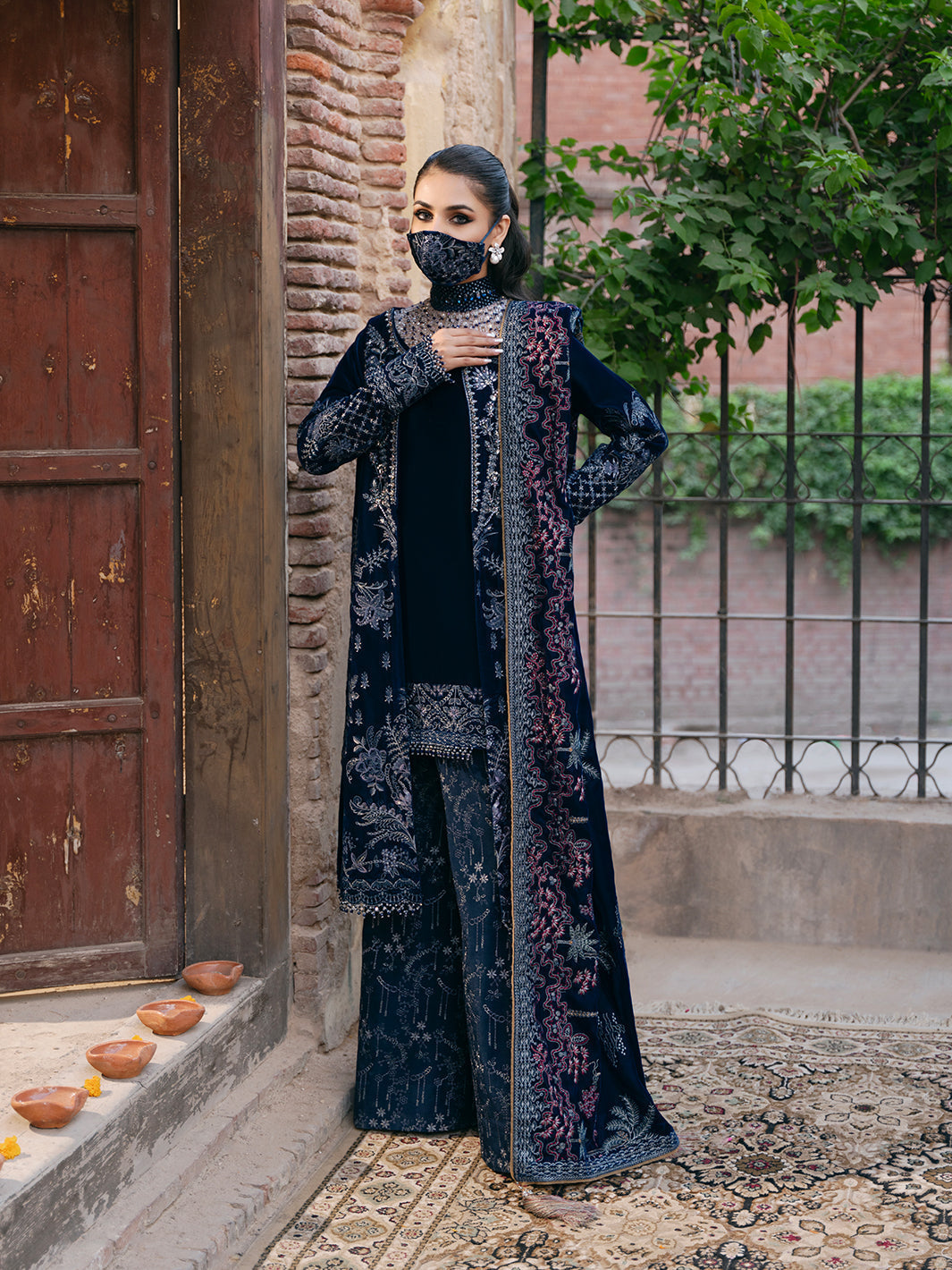 Flossie | Siara Velvet Formals | V-106 - B - by - Libasekhas UK - Registered Vendor of : Flossie - 100% Original Designer Dresss