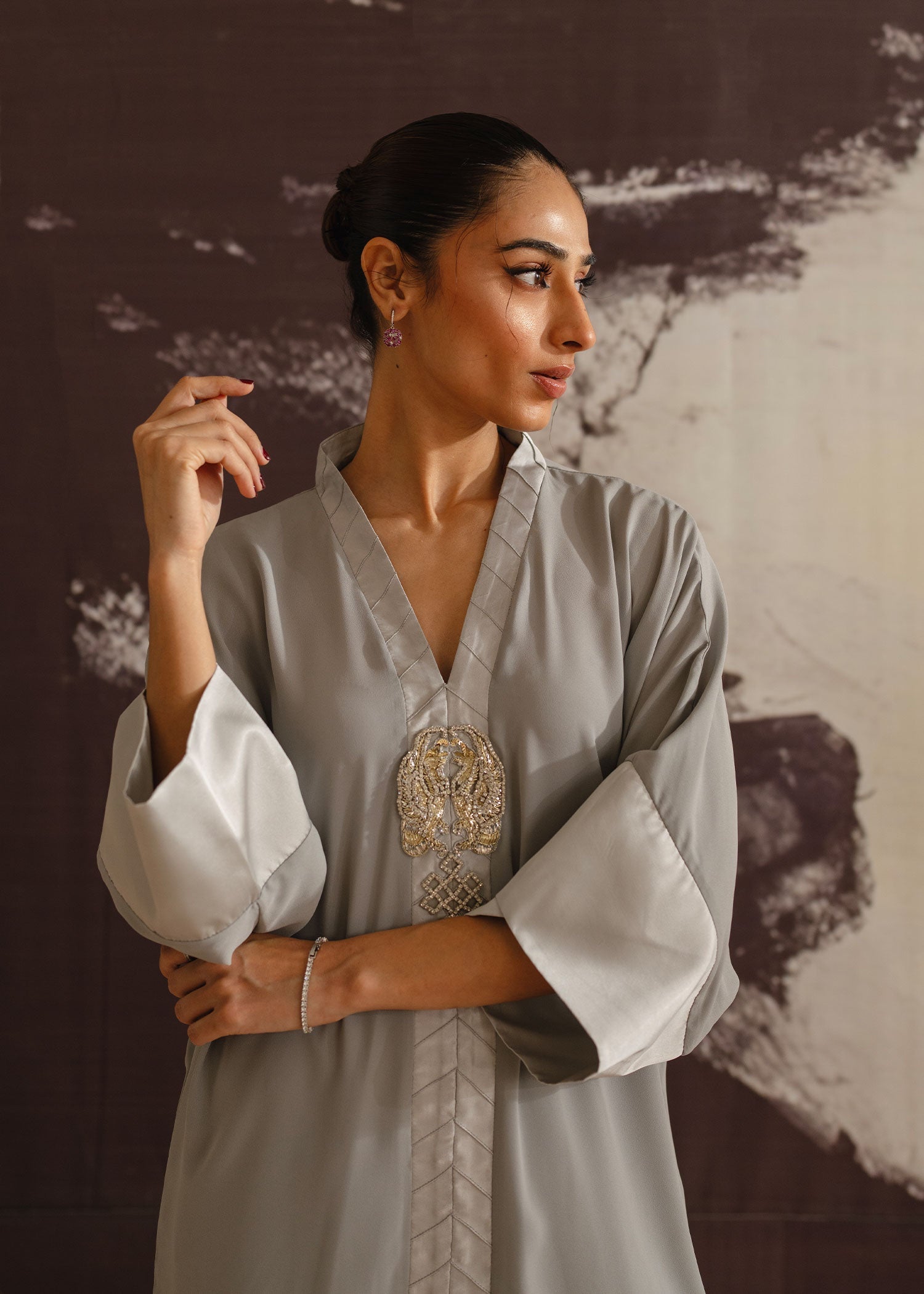 Mahgul | Eye of Cemal | Grey Jewel - by - Libasekhas UK - Registered Vendor of : Mahgul - 100% Original Designer Dresss
