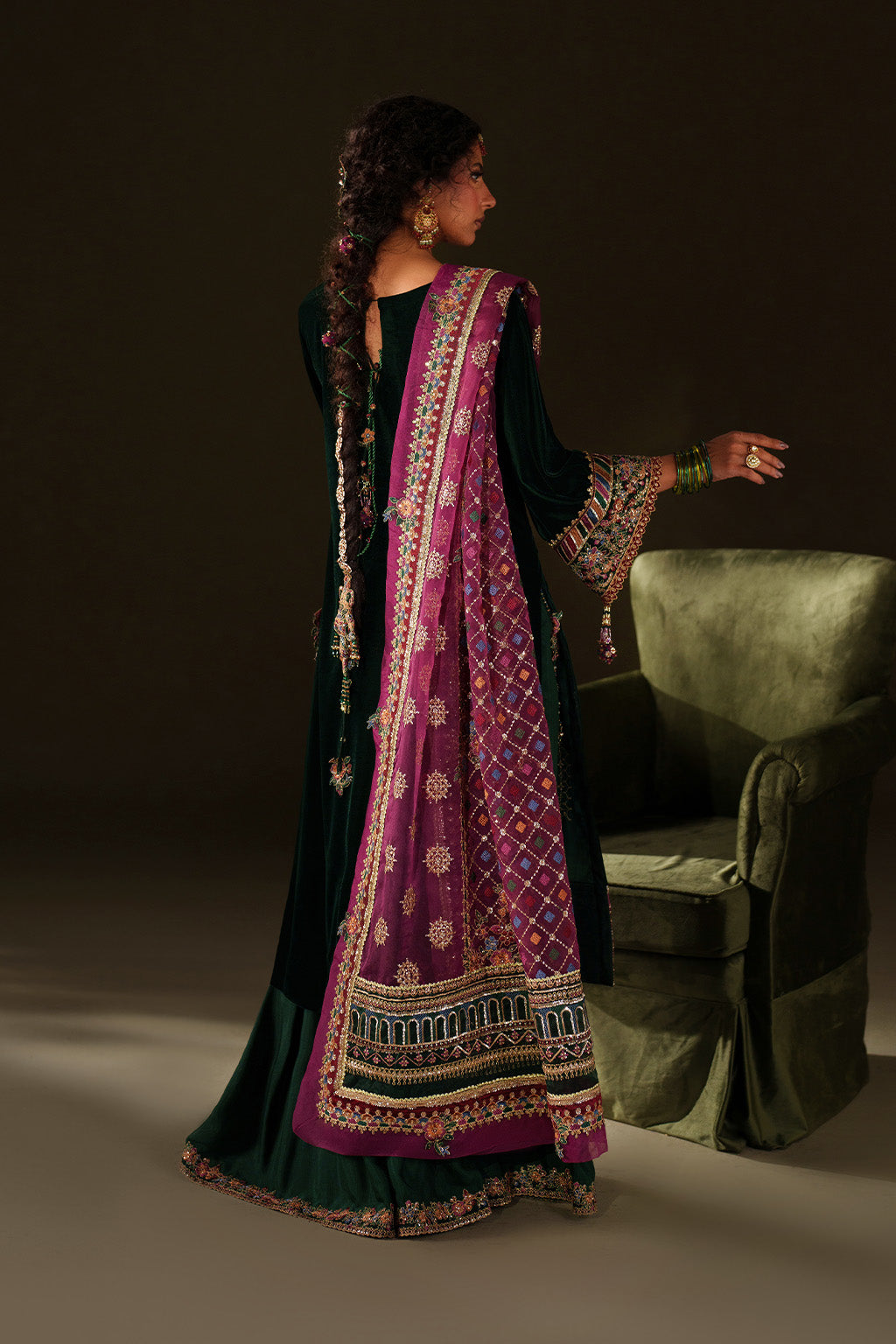 Iznik | Velvet 25 | IV-74 Embroidered Velvet - by Libasekhas UK - Registered Vendor of : Iznik - 100% Original Designer Dress