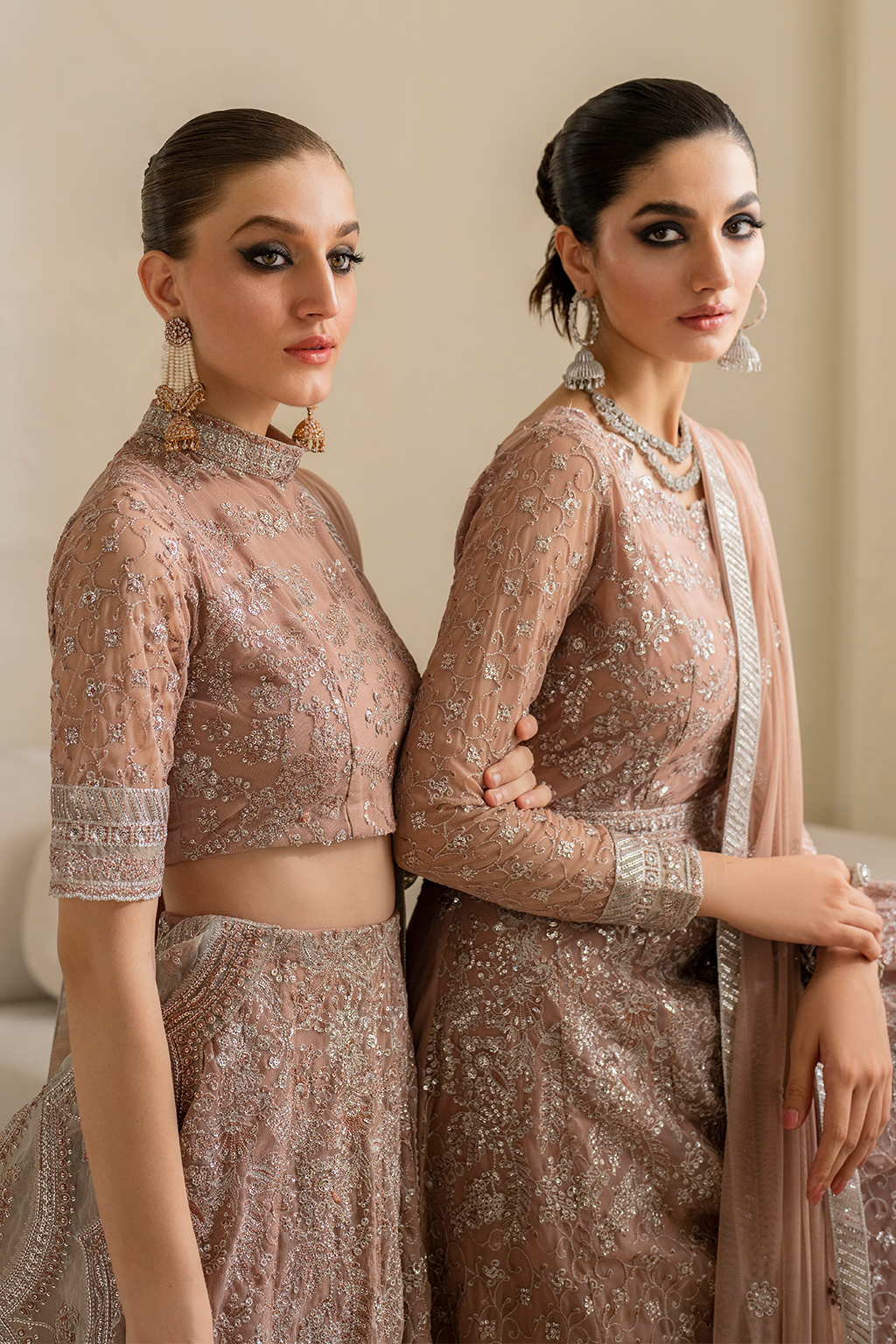 Iznik | Chinnon Chiffon | CC-43 Embroidered Net - by - Libasekhas UK - Registered Vendor of : Iznik - 100% Original Designer Dresss