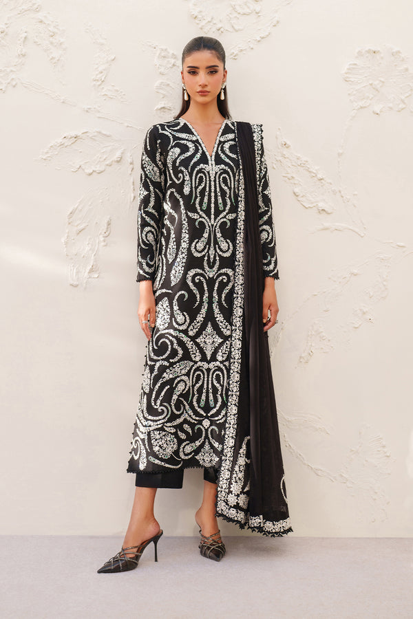 Baroque | Formals Collection | EMBROIDERED RAW SILK UF-4381 - by Libasekhas UK - Registered Vendor of : Baroque - 100% Original Designer Dress