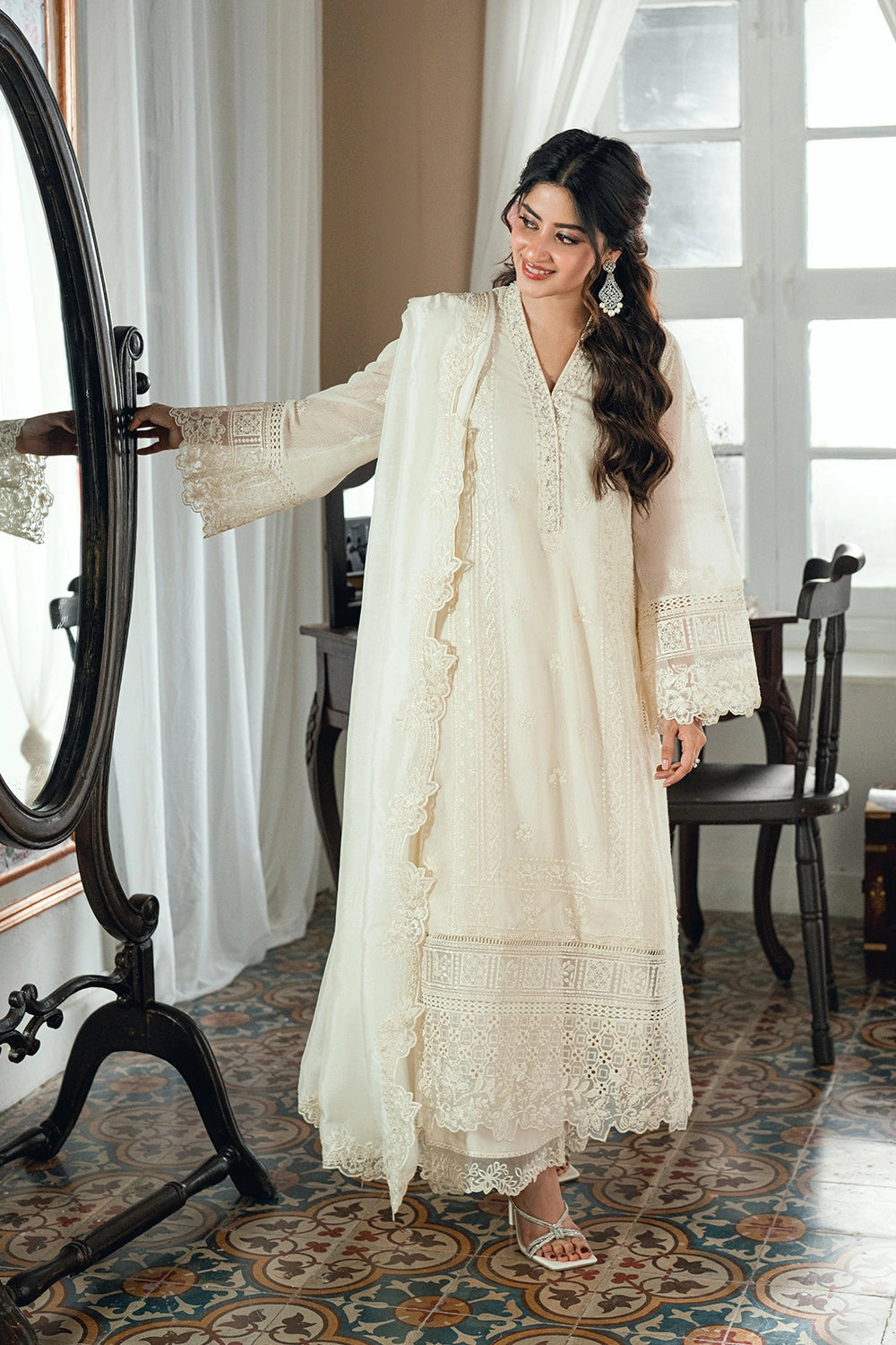Azure | Eid Drop | Ivory Petal - by Libasekhas UK - Registered Vendor of : Azure - 100% Original Designer Dress