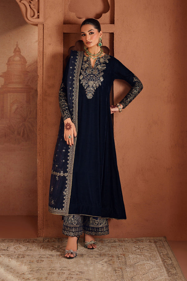 Iznik | Velvet 25 | IV-66 Embroidered Velvet - by Libasekhas UK - Registered Vendor of : Iznik - 100% Original Designer Dress