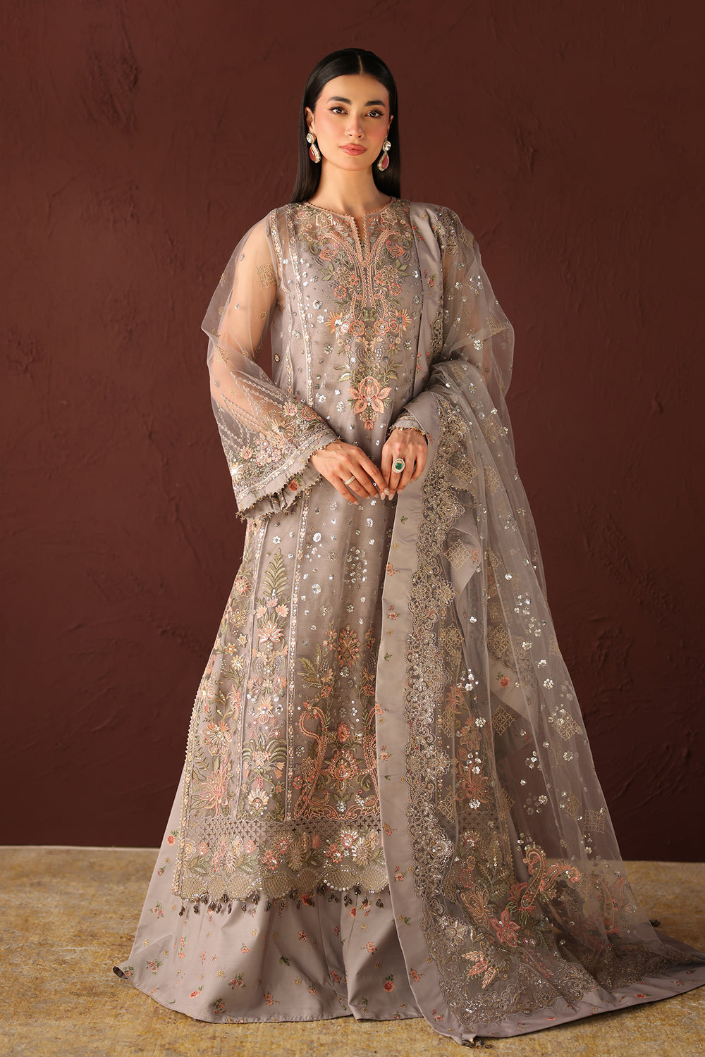 Baroque | Formals Collection | EMBROIDERED NET UF-4487 - by Libasekhas UK - Registered Vendor of : Baroque - 100% Original Designer Dress