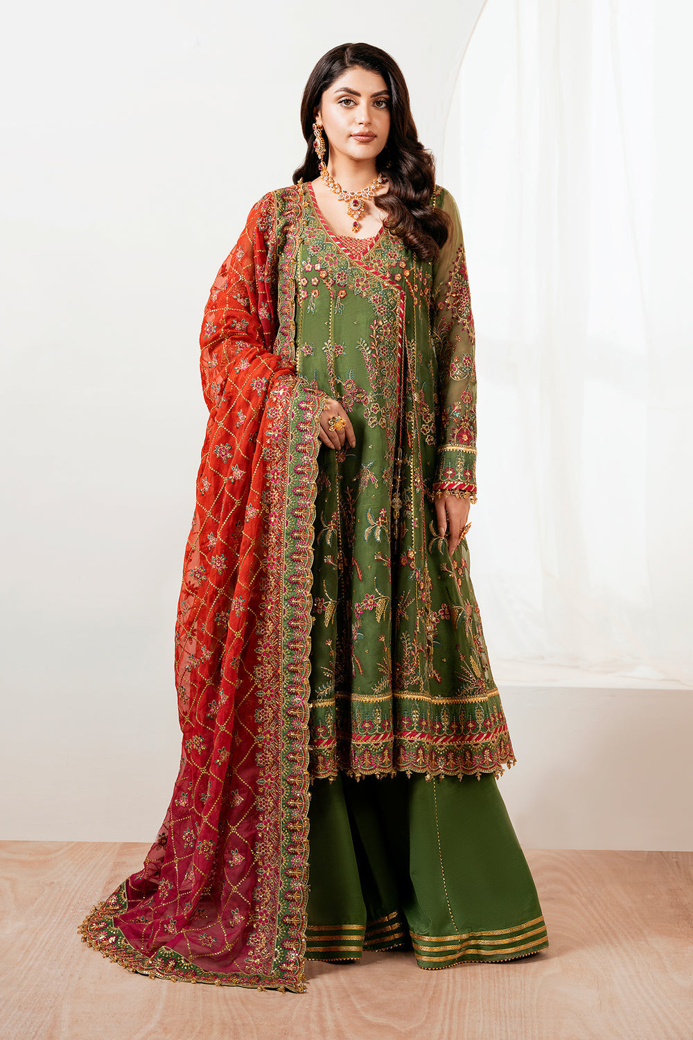 Baroque | Formals Collection | EMBROIDERED CHIFFON UF-4037 - by Libasekhas UK - Registered Vendor of : Baroque - 100% Original Designer Dress