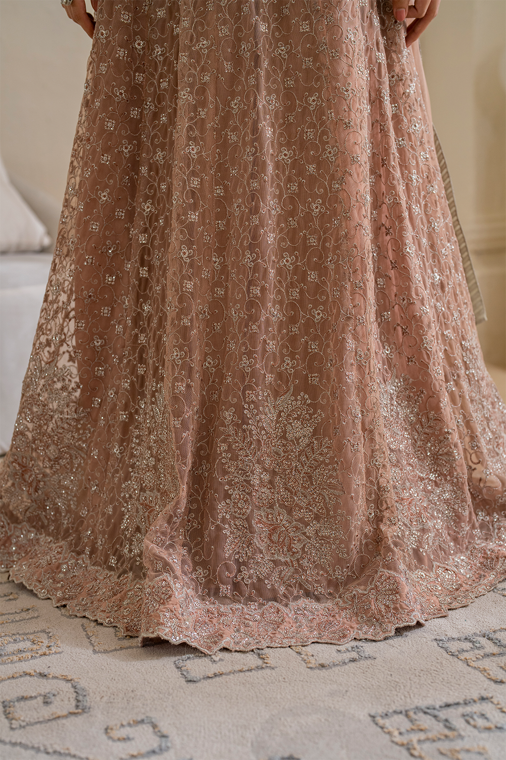 Iznik | Chinnon Chiffon | CC-43 Embroidered Net - by - Libasekhas UK - Registered Vendor of : Iznik - 100% Original Designer Dresss